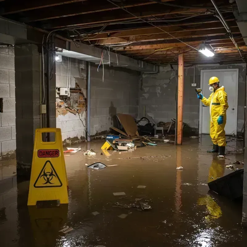 Flooded Basement Electrical Hazard in Belvidere, IL Property